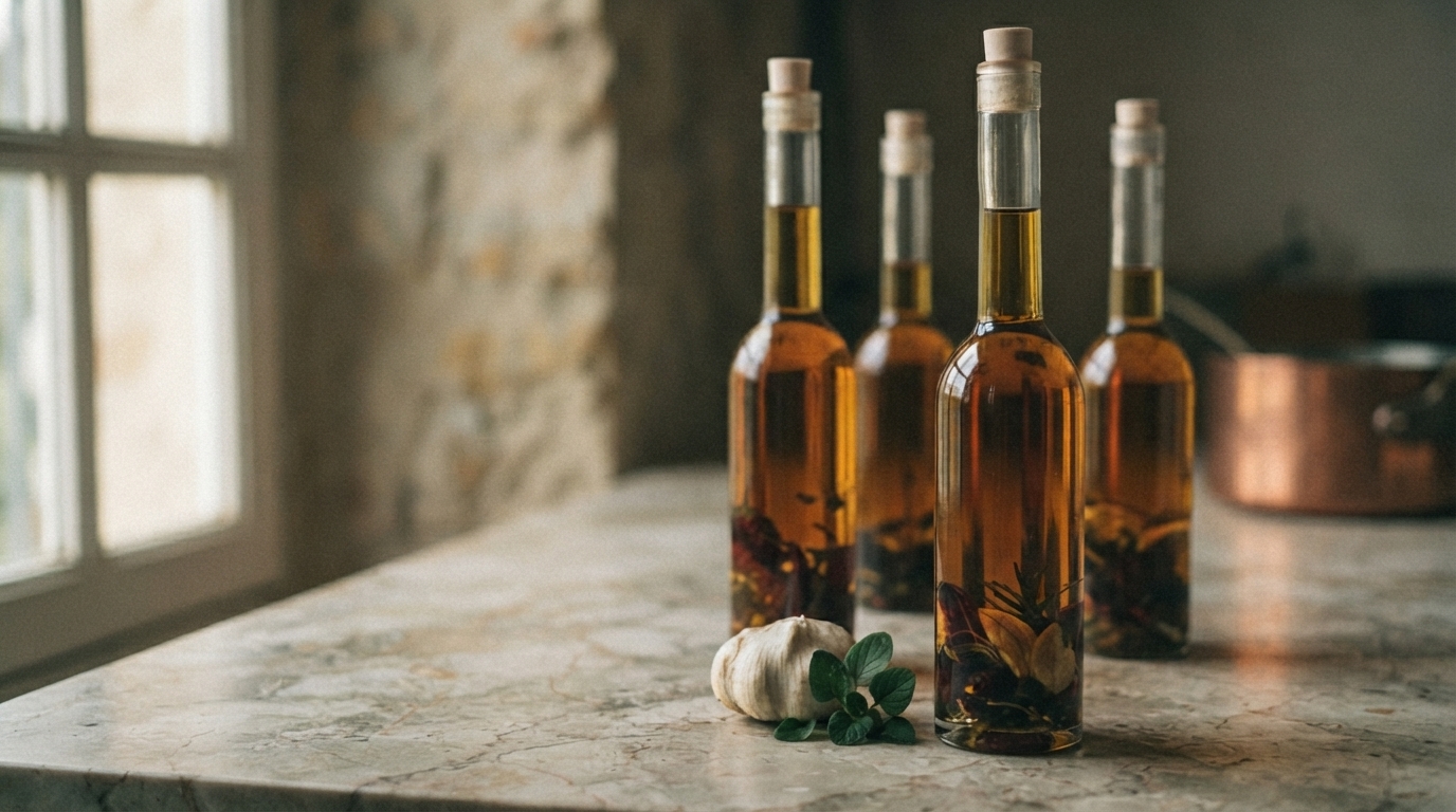 Editorial illustration for How to Make Infused Oil at Home Without Inviting Botulism to Dinner
